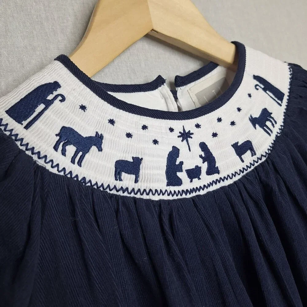 💙 Lil Cactus Girls Soft Corduroy Dress Size 6 Christmas Holidays Preppy Cute Ou